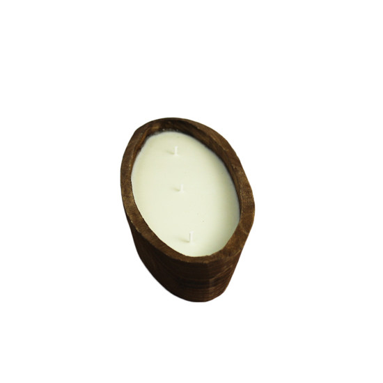 Imagem VELA AROMÁTICA EM VASO OVAL DE MADEIRA 4X29X11CM - LILIAN GIFT DESIGN