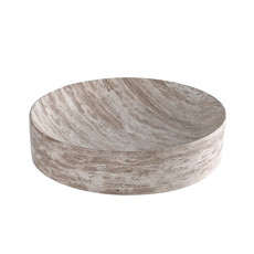 Imagem de CENTRO DE MESA DECORATIVO EM CERÂMICA CINZA MARMORIZADO 8X32X32CM - CROSS - Cross Comercial Ltda