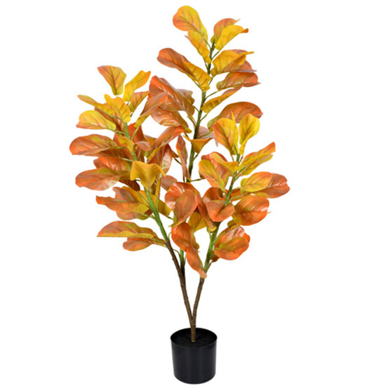 Imagem PLANTA DECORATIVA FICUS LIRATA AMARELO OUTONO EM PLÁSTICO NO POTE 120X80CM - GRILLO