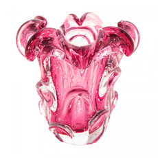 Imagem de VASO DECORATIVO DE VIDRO ITALY ROSA 15X16CM - LYOR - Coliseu Presentes Ltda