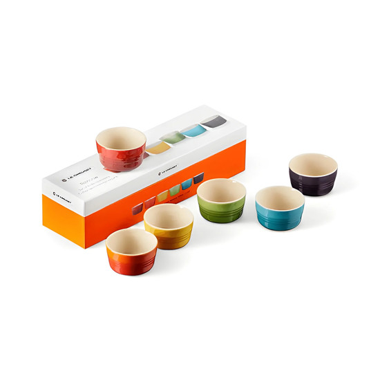 Imagem SET 6 MINI RAMEKINS 100ML GIFT COLLECTION EM CERÂMICA COLORIDA - LE CREUSET