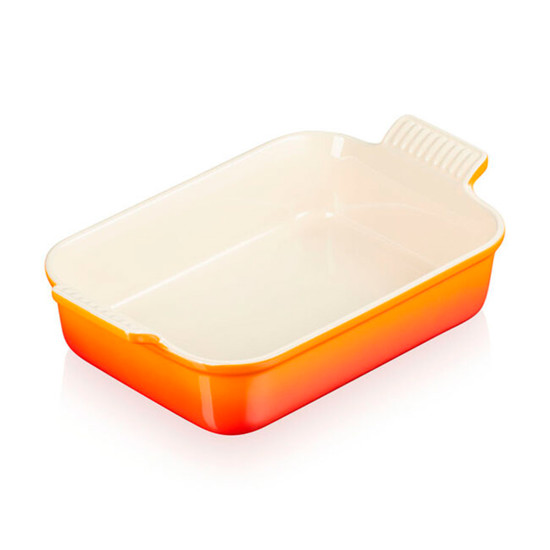 Imagem TRAVESSA RETANGULAR HERITAGE LARANJA EM CERÂMICA 8X24X15CM - LE CREUSET