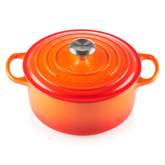 Imagem PANELA REDONDA SIGNATURE 5,3L EM FERRO FUNDIDO E PEGADOR DOURADO - LE CREUSET