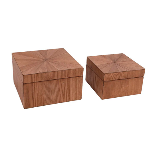 Imagem CONJUNTO 2 CAIXAS QUADRADAS DECORATIVAS EM MADEIRA - CROSS