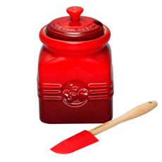 Imagem de POTE PARA GELÉIA 450ML VERMELHO EM CERÂMICA 14,5X13X13CM - LE CREUSET - Le Creuset Do Brasil Ltda 