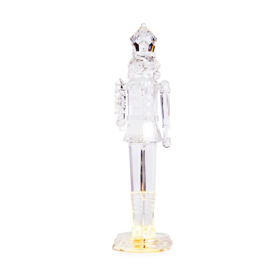 Imagem SOLDADO DE CHUMBO DECORATIVO EM ACRÍLICO TRANSPARENTE COM LED 30X8X7,5CM - CROMUS