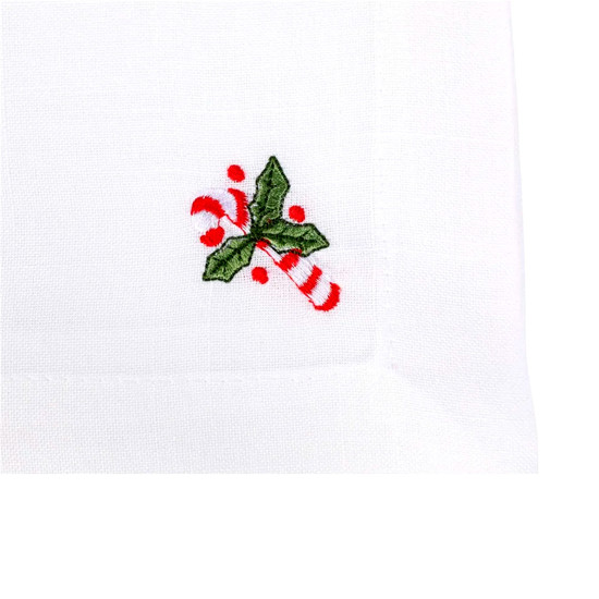 Imagem GUARDANAPO NATALINO DE PAPEL TECIDO BRANCO CANDY 40X40CM - CROMUS