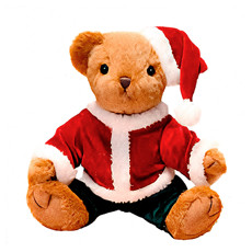 Imagem de URSO DE PELÚCIA NATALINO COM GORRO COR VERMELHO, VERDE E BRANCO 30CM - CROSS  - Cross Comercial Ltda