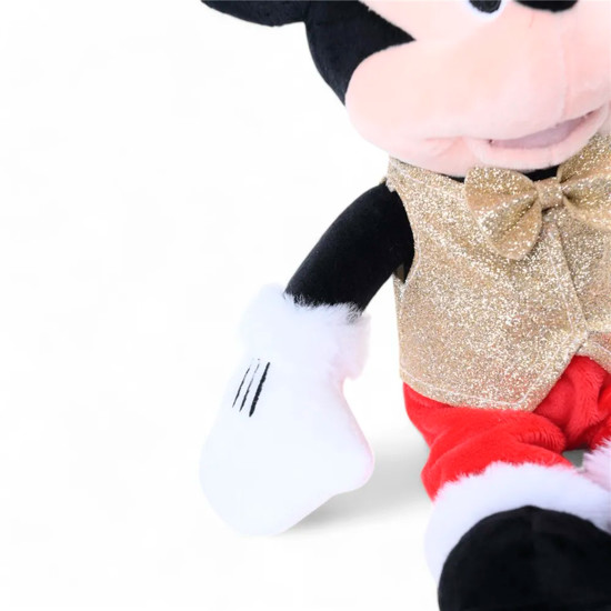 Imagem PELÚCIA NATALINA MICKEY COM CALÇA VERMELHA E COLETE DOURADO 30X21X10CM - CROMUS
