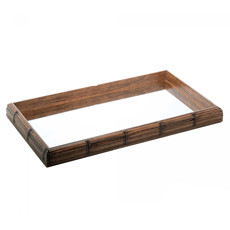 Imagem de BANDEJA RETANGULAR ESPELHADA COM PERFIL EM BAMBU 55X35X4CM - WOLFF - Rojemac Impotacao E Exportacao Ltda