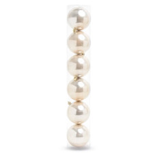 Imagem de TUBO COM 6 BOLAS LISAS DE NATAL CHAMPAGNE PEROLADO EM PLÁSTICO 8CM - CROMUS - Cromus Embalagens Ind E Com Ltda