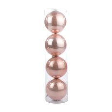 Imagem de TUBO COM 4 BOLAS PEROLADAS ROSÉ EM PLÁSTICO 12CM - CROMUS - Cromus Embalagens Ind E Com Ltda