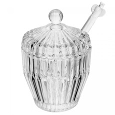 Imagem de MELEIRA COM PEGADOR E TAMPA IMPÉRIO 11X8X8CM EM CRISTAL ECOLÓGICO - WOLFF - Rojemac Impotacao E Exportacao Ltda