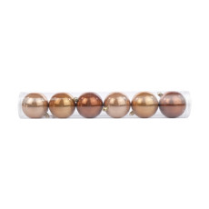 Imagem de TUBO COM 6 BOLAS LISAS DE NATAL PEROLADAS EM PLÁSTICO 8CM - CROMUS - Cromus Embalagens Ind E Com Ltda