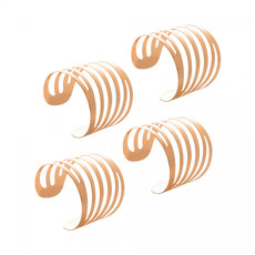 Imagem de CONJUNTO 4 ANÉIS PARA GUARDANAPO DE AÇO CURVES DOURADO 4CM - LYOR - Coliseu Presentes Ltda