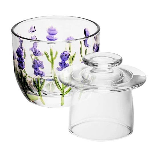 Imagem MANTEIGUEIRA FRANCESA LAVANDA HAND PAINTING EM CRISTAL 9,8X9,4CM - LYOR