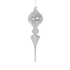 Imagem de PINGENTE DECORATIVO PARA ÁRVORE DE NATAL EM VIDRO TRANSPARENTE IRIDESCENTE - GRILLO - Grillo Ltda