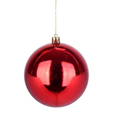 Imagem de BOLA NATALINA DECORATIVA METALIZADA 10CM VERMELHA DE PLÁSTICO - GRILLO - Grillo Ltda