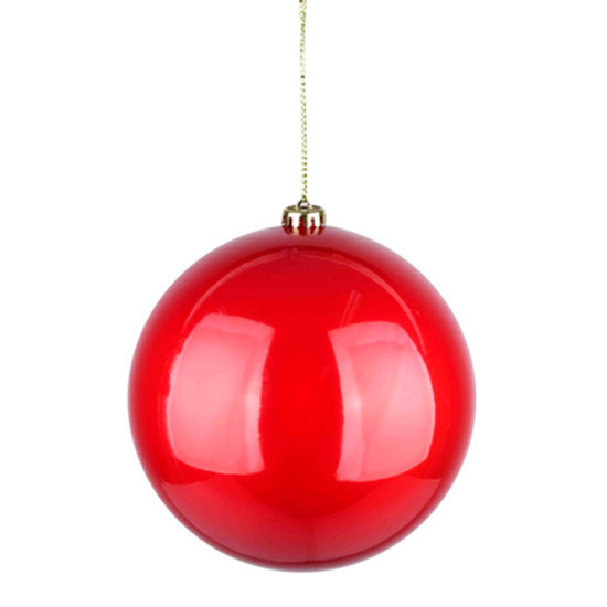 Imagem BOLA NATALINA DECORATIVA VERMELHA PEROLADA 10CM EM PLÁSTICO - GRILLO