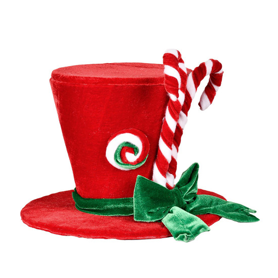 Imagem CARTOLA CANDY DECORATIVA VERMELHA E VERDE EM TECIDO 20X26CM - GRILLO