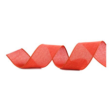 Imagem de FITA ARAMADA DECORATIVA LARANJA EM POLIÉSTER 3,8CM X 9,14M - CROMUS - Cromus Embalagens Ind E Com Ltda