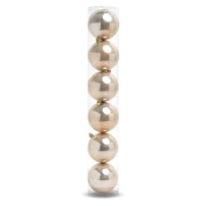 Imagem de TUBO COM 6 BOLAS LISAS DE NATAL CHAMPAGNE PEROLADO 5CM EM PLÁSTICO - CROMUS - Cromus Embalagens Ind E Com Ltda