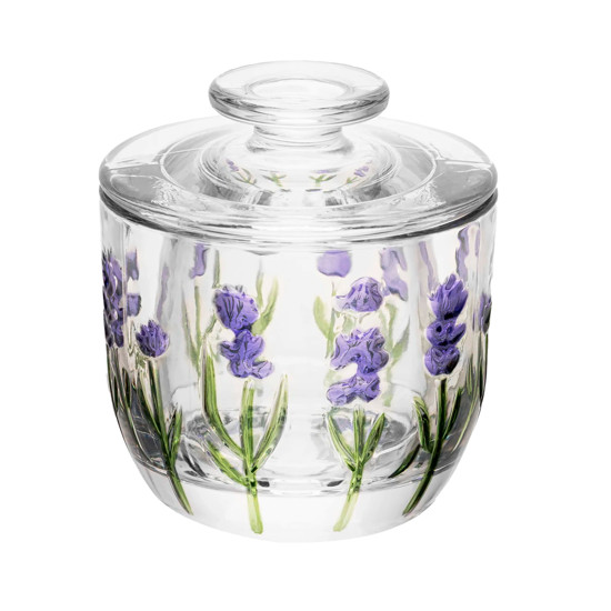 Imagem MANTEIGUEIRA FRANCESA LAVANDA HAND PAINTING EM CRISTAL 9,8X9,4CM - LYOR