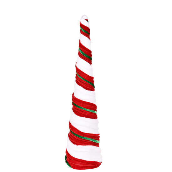 Imagem ÁRVORE DE NATAL FORMATO CONE VERMELHO VERDE E BRANCO EM TECIDO E PLÁSTICO - GRILLO