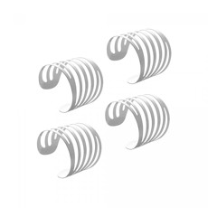 Imagem de CONJUNTO 4 ANÉIS PARA GUARDANAPO DE AÇO CURVES 4CM - LYOR - Coliseu Presentes Ltda