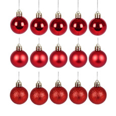 Imagem de BOLA NATALINA DECORATIVA VERMELHA 4CM 15 PEÇAS - GRILLO - Grillo Ltda