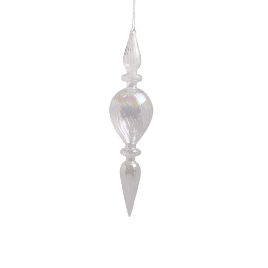 Imagem PINGENTE DECORATIVO PARA ÁRVORE DE NATAL EM VIDRO TRANSPARENTE IRIDESCENTE - GRILLO