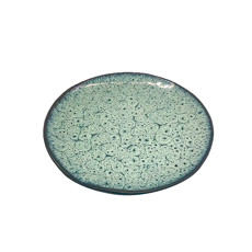 Imagem de CONJUNTO 6 PRATOS PARA SOBREMESA EM PORCELANA VERDE E PRETO 20CM - CROSS - Cross Comercial Ltda