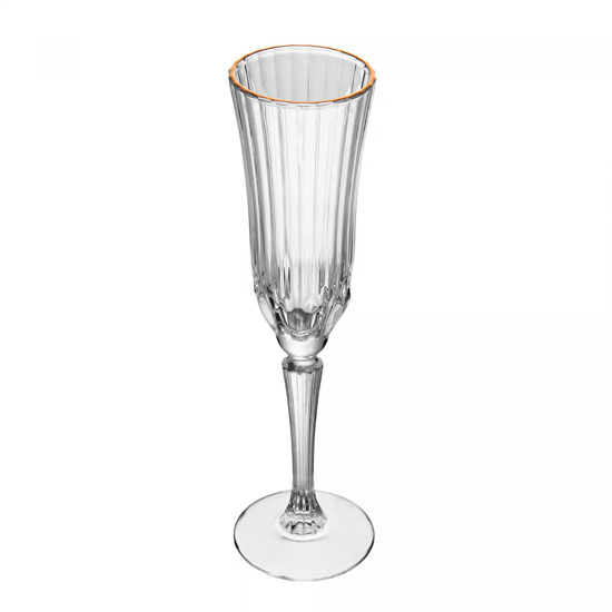 Imagem TAÇA DE CHAMPAGNE BELLE JOUR COM BORDA DOURADA 160ML EM CRISTAL ECOLÓGICO - WOLFF