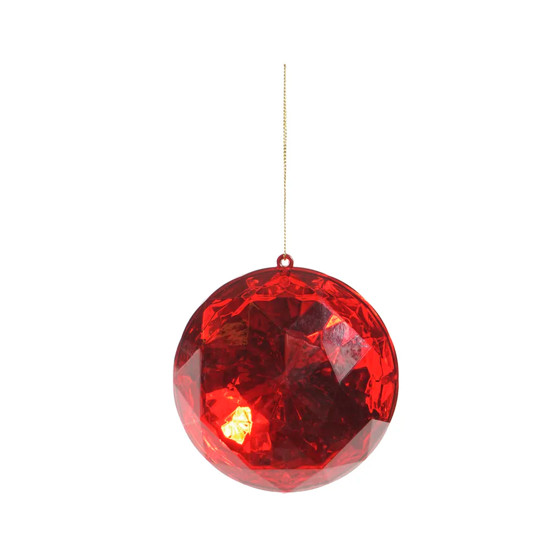 Imagem ENFEITE NATALINO DECORATIVO FORMATO JÓIA VERMELHA EM PLÁSTICO 4,5X10CM - CROMUS