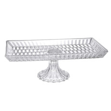 Imagem de TRAVESSA RETANGULAR EM CRISTAL ECOLÓGICO COM PÉ 12X34X18CM - L'HERMITAGE - Full Fit Industria Importacao E Comercio Ltda.