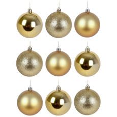 Imagem de BOLA NATALINA DECORATIVA DOURADA 6CM EM PVC 9 PEÇAS - GRILLO - Grillo Ltda