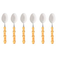 Imagem de 6 COLHERES DE CHÁ BAMBU NATURAL EM AÇO INOX - KENYA - M. Shop Comercial Ltda