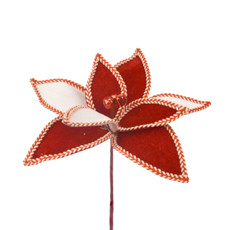 Imagem de HASTE DECORATIVA DE POINSÉTIA VERMELHA E BRANCA 20X26CM - GRILLO - Grillo Ltda