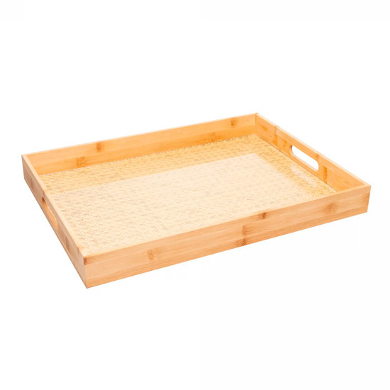 Imagem BANDEJA DE BAMBU COM FUNDO EM TRELIÇA 48CM X 35CM X 5CM - WOLFF