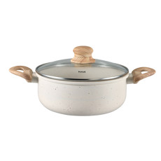 Imagem de CAÇAROLA DE ALUMÍNIO ECOGLID VANILLA ANTIADERENTE COM ALÇA DE MADEIRA - TUUT - Yangzi Brasil Corporation S A 