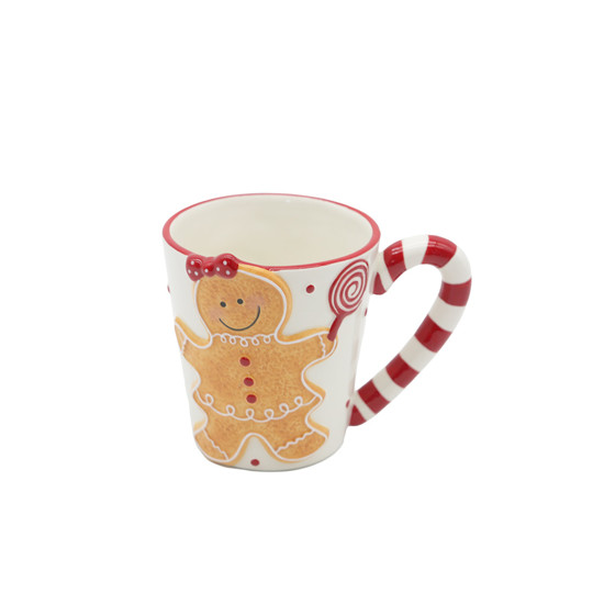 Imagem CANECA NATALINA GINGER 450ML EM CERÂMICA 11X15X10CM - TOKDACASA