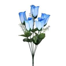 Imagem de BUQUÊ DE BOTÕES DE ROSAS AZUIS DE PLÁSTICO 36X17CM - GRILLO - Grillo Ltda