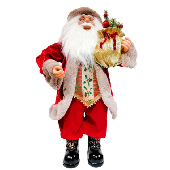 Imagem PAPAI NOEL DECORATIVO DE TECIDO E PLÁSTICO 80X35X30CM - GRILLO