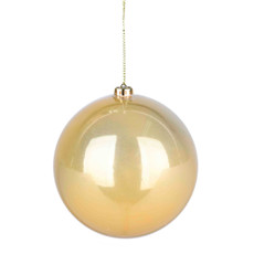 Imagem de BOLA NATALINA DECORATIVA PEROLADA DOURADA DE PLÁSTICO 20CM - GRILLO - Grillo Ltda