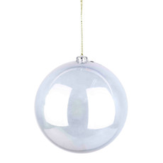 Imagem de BOLA NATALINA DECORATIVA PEROLADA BRANCA DE PLÁSTICO 20CM - GRILLO - Grillo Ltda