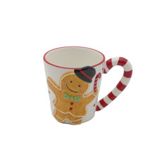 Imagem de CANECA NATALINA GINGER 450ML EM CERÂMICA 11X15X10CM - TOKDACASA - Cromus Embalagens Ind E Com Ltda