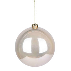 Imagem de BOLA NATALINA CHAMPAGNE PEROLADA 15CM DE PLÁSTICO - GRILLO - Grillo Ltda