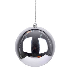 Imagem de BOLA NATALINA PRATEADA METALIZADA DE PLÁSTICO 15CM - GRILLO - Grillo Ltda