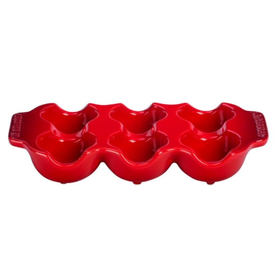 Imagem BANDEJA PARA 6 OVOS EM CERÂMICA VERMELHA 3,5X19,9X10,5 CM - LE CREUSET