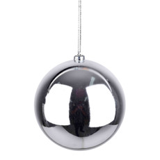 Imagem de BOLA NATALINA PRATEADA METALIZADA DE PLÁSTICO 20CM - GRILLO - Grillo Ltda